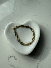 Load image into Gallery viewer, Double Sided Gold Vermeil Braided Herringbone Sterling Bracelet 7.5”
