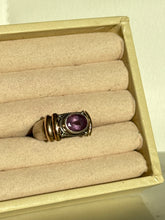 Load image into Gallery viewer, Amethyst Two-Tone Sterling Silver Ring Size 7.5
