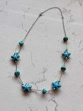 Load image into Gallery viewer, Sterling Blue Enamel Starfish Necklace
