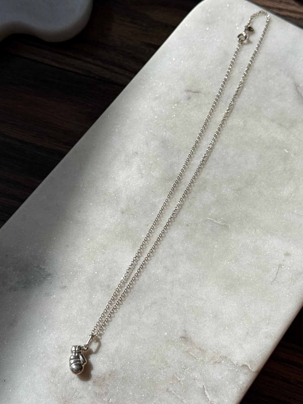 Boxing Glove Sterling Necklace 17.5”