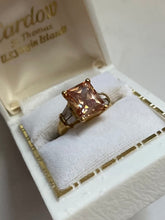 Load image into Gallery viewer, Square Stone Gold Vermeil Ring Size 7.25
