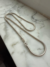 Load image into Gallery viewer, Vintage Rounded Snake Link Sterling Silver Chain 20”
