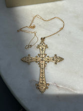 Load image into Gallery viewer, Midcentury 12k Gold Fill Cross Necklace 18”
