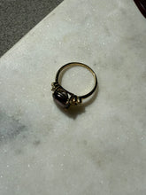 Load image into Gallery viewer, Garnet Glass Gold Vermeil Ring Size 10.5
