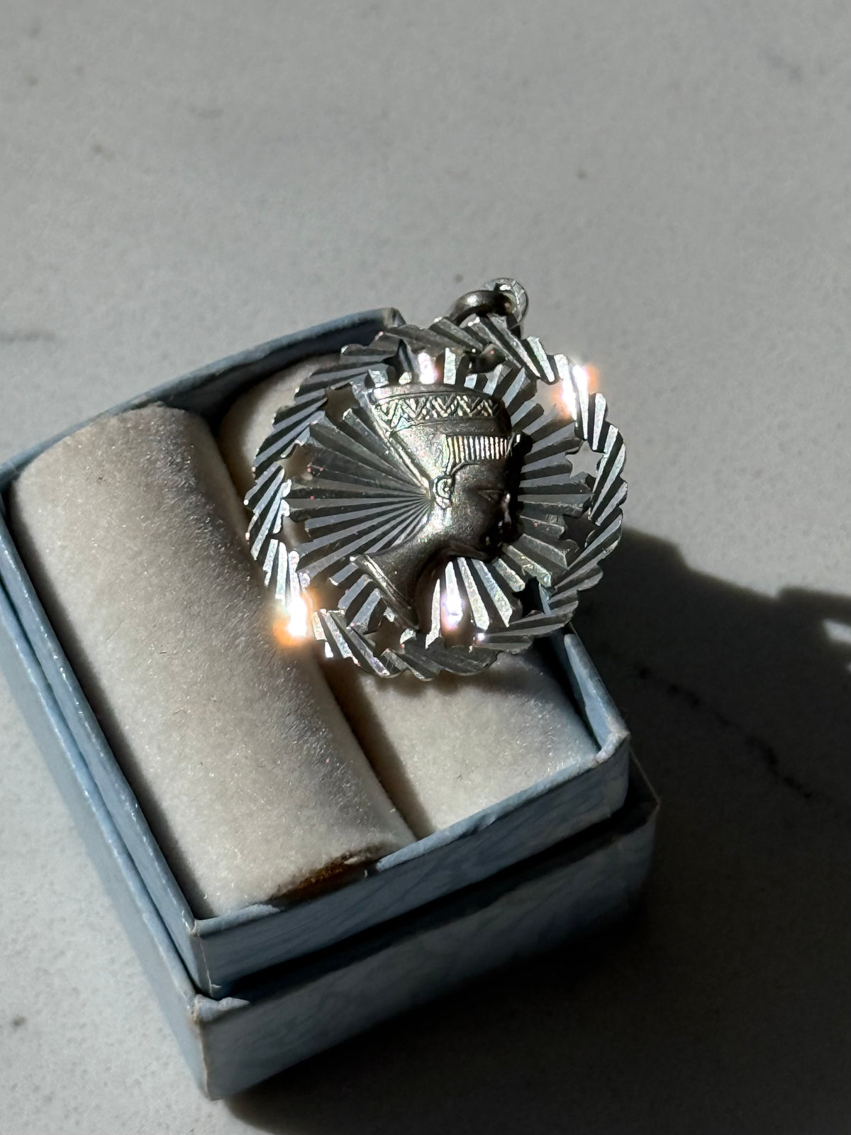 Vintage Nefertiti Sterling Silver Pendant