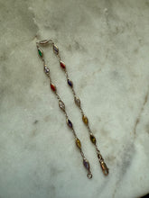 Load image into Gallery viewer, Italian 14k Yellow Gold Multicolor Station Bracelet 7.75”
