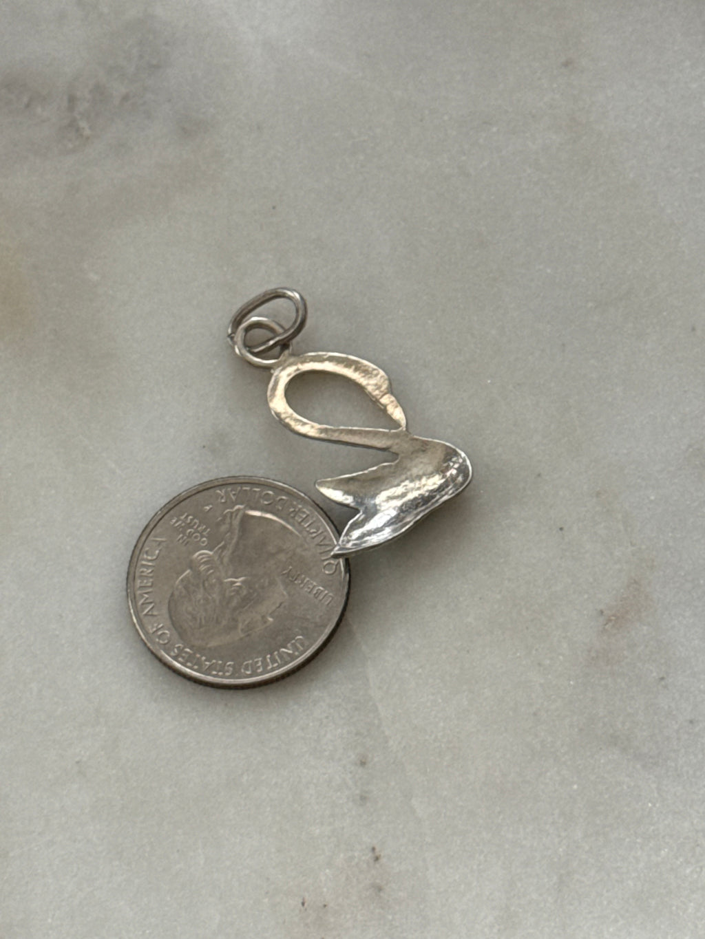 Enamel Swan Sterling Silver Pendant