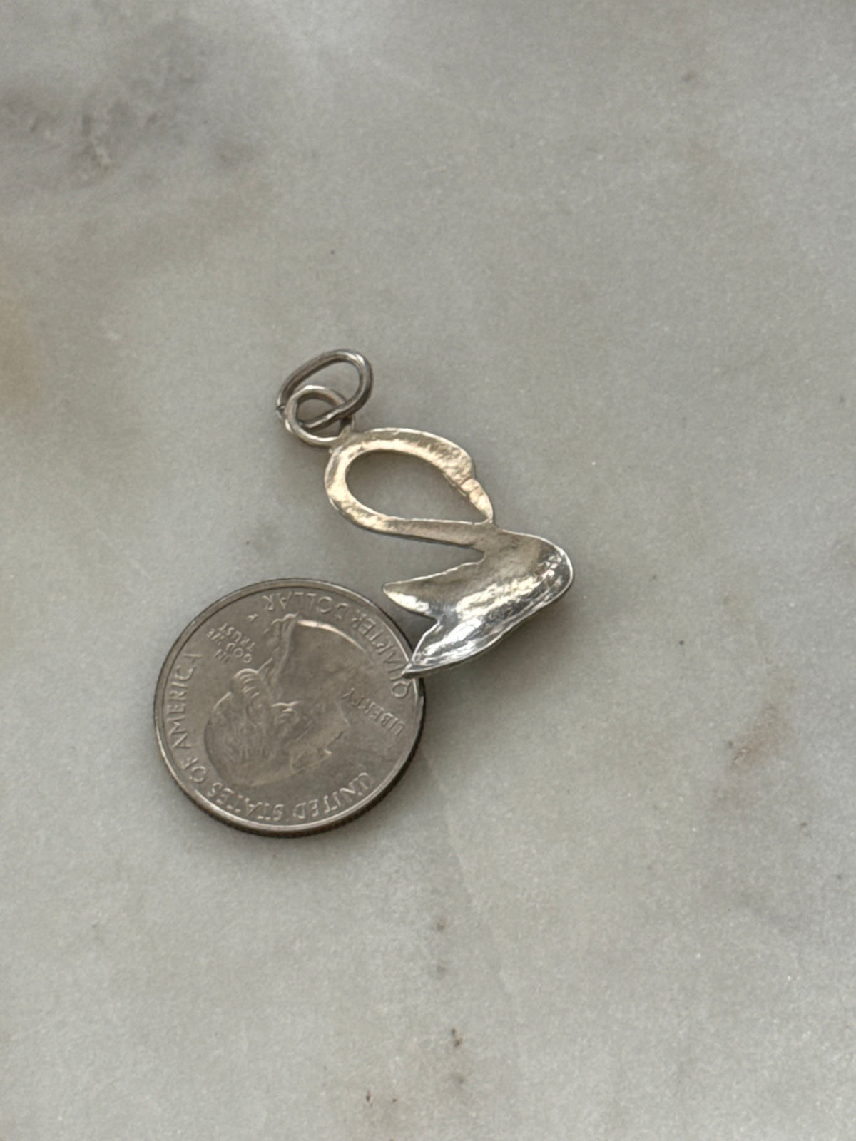 Enamel Swan Sterling Silver Pendant