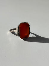 Load image into Gallery viewer, Antique Carnelian &amp; Marcasite Sterling Ring Size 5.75
