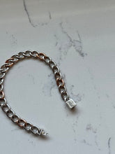 Load image into Gallery viewer, Sterling Silver Two-Tone Cuban Link Bracelet 8”
