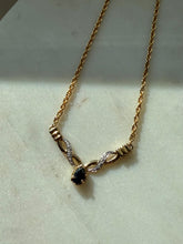 Load image into Gallery viewer, Blue Sapphire Gold Vermeil Necklace 16.25”
