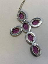 Load image into Gallery viewer, Danecraft Purple Sterling Silver Chunky Heart Necklace
