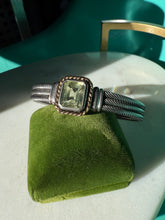 Load image into Gallery viewer, Yellow Spinel Sterling Silver &amp; 14k Gold Cable Cuff Bracelet 7”
