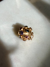 Load image into Gallery viewer, Vintage Sputnik Multi-Gemstone 18k Gold Charm
