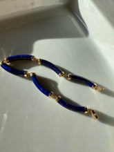 Load image into Gallery viewer, Lapis 14k Yellow Gold Bracelet 7.25”
