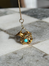 Load image into Gallery viewer, Vintage 14k Gold Turquoise Vial Charm
