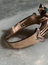 Load image into Gallery viewer, Victorian 14k Gold Pearl Turquoise Ring
