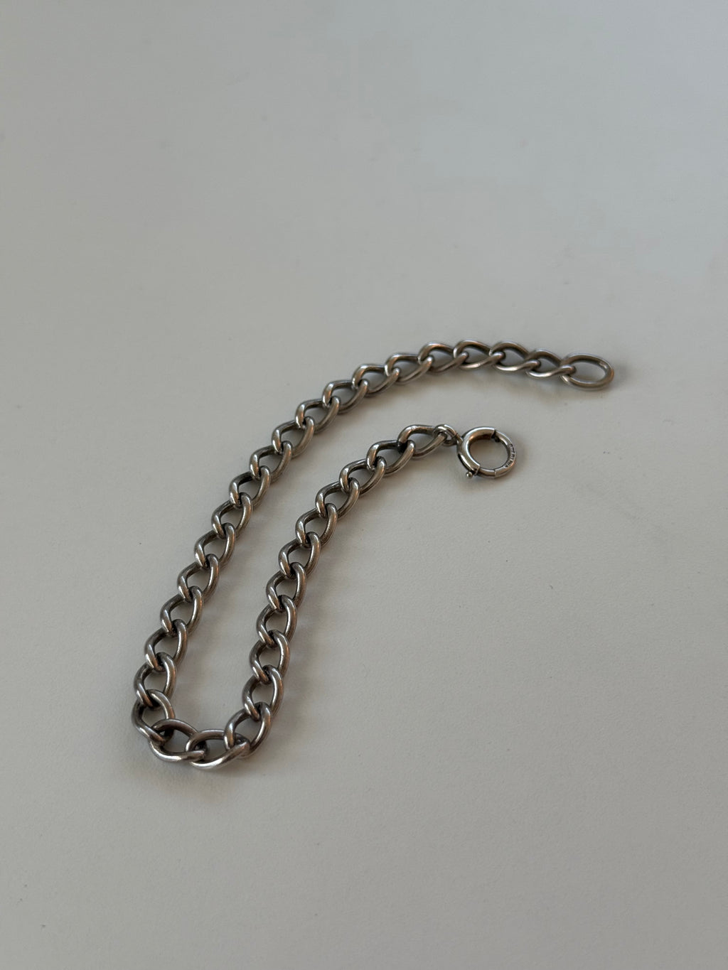 Vintage Sterling Silver Curb Bracelet 7”