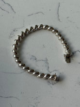 Load image into Gallery viewer, Italian Sterling Silver San Marco Croissant Link Bracelet 8”
