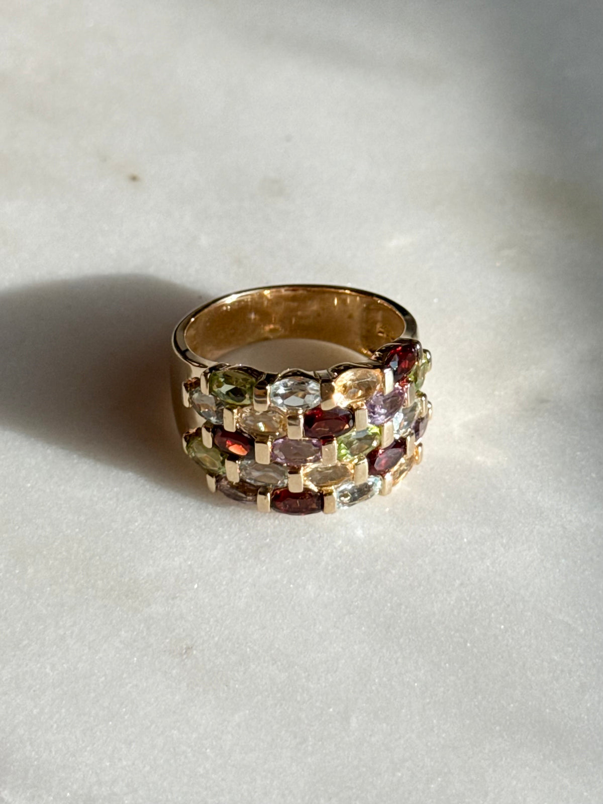Multicolor Gold Vermeil Ring Size 10