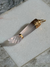 Load image into Gallery viewer, Chalcedony 18k Gold Mano Figa Pendant
