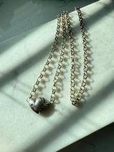 Load image into Gallery viewer, Vintage Sterling Silver Heart Necklace 33”
