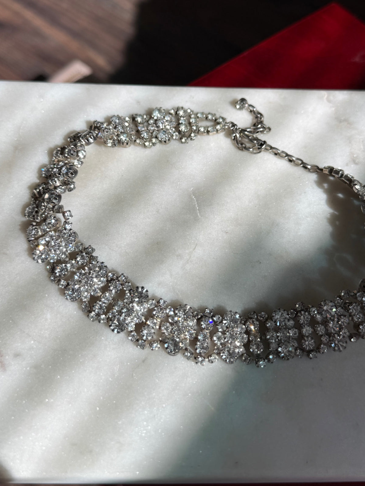 Vintage Rhinestone Collar Choker Necklace