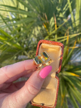 Load image into Gallery viewer, Chunky Green Stone Gold Vermeil Ring
