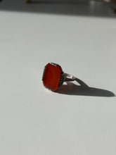 Load image into Gallery viewer, Antique Carnelian &amp; Marcasite Sterling Ring Size 5.75
