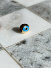 Load image into Gallery viewer, Enamel Evil Eye Solid 18k Gold Spacer Bead Charm
