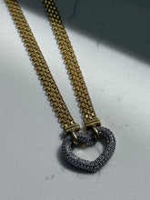 Load image into Gallery viewer, Two-Tone Gold Vermeil Heart Necklace 17”
