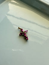 Load image into Gallery viewer, Pink CZ Gold Vermeil Cross Pendant
