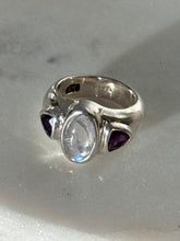 Load image into Gallery viewer, Vintage Amethyst &amp; Moonstone Sterling Silver Ring Size 5.5
