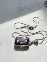 Load image into Gallery viewer, Antique Enamel Sterling Necklace 18”
