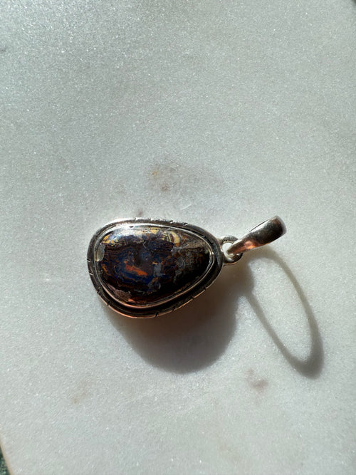 Boulder Opal Sterling Silver Pendant