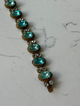 Load image into Gallery viewer, Antique Blue Czech Glass Costume Bracelet 7.25”
