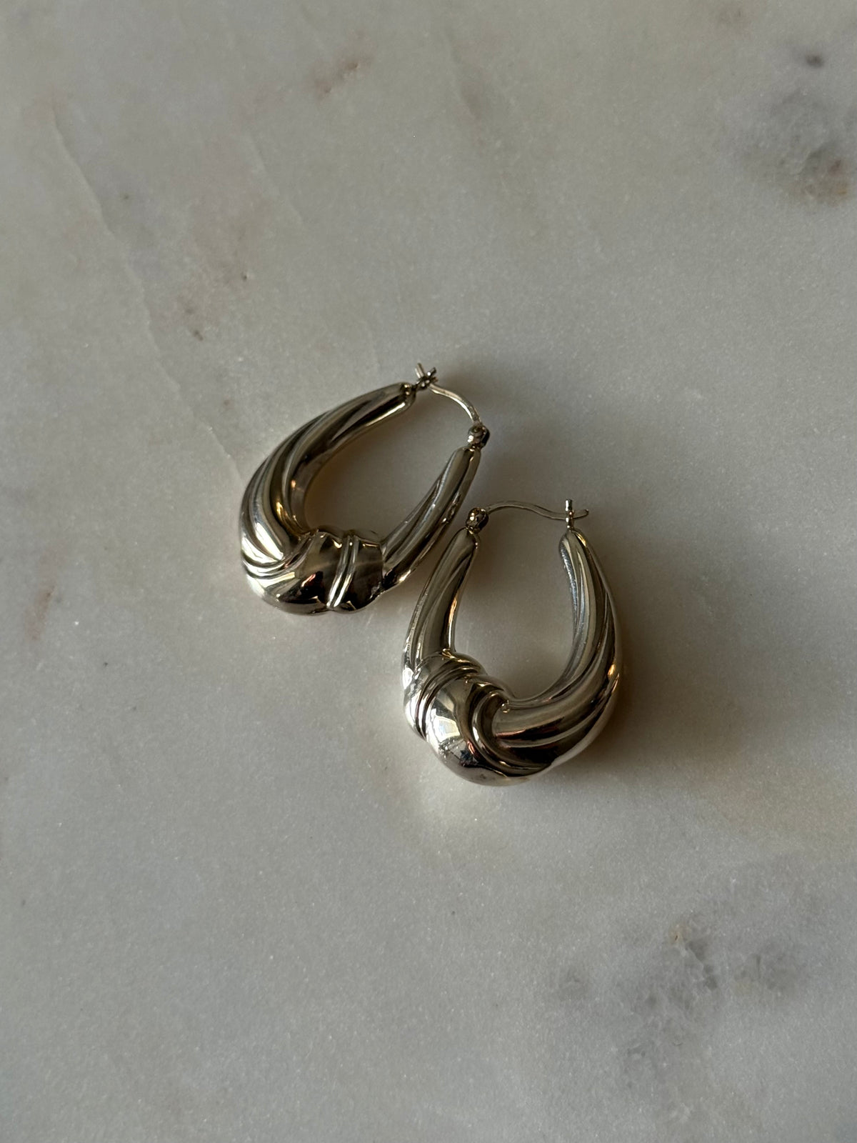 Vintage Sterling Silver Hoops