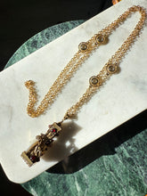 Load image into Gallery viewer, Vintage Gold Plated Snake Cabochon Fang Necklace
