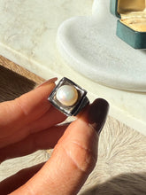 Load image into Gallery viewer, Vintage Sterling Silver Pearl Ring Size 4.5
