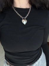 Load image into Gallery viewer, Mexico Vintage Chunky Heart Sterling Necklace 18”
