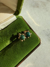 Load image into Gallery viewer, Green Enamel Turtle 14k Gold Push Back Earrings
