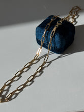 Load image into Gallery viewer, Paperclip Link Lightweight 14k Yellow Gold Chain 20”
