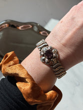 Load image into Gallery viewer, Vintage Purple Flower Sterling &amp; Gold Fill Expansion Bracelet
