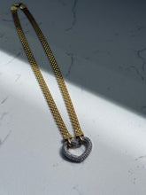 Load image into Gallery viewer, Two-Tone Gold Vermeil Heart Necklace 17”
