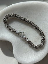 Load image into Gallery viewer, Vintage Italian Sterling Silver Byzantine Link Bracelet 7.25”
