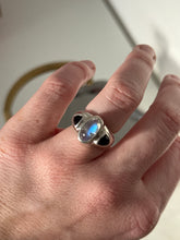 Load image into Gallery viewer, Vintage Amethyst &amp; Moonstone Sterling Silver Ring Size 5.5
