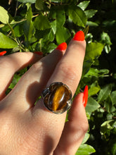 Load image into Gallery viewer, Tigers Eye Sterling Silver Ring Size 7.75
