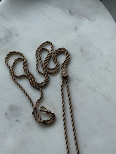 Load image into Gallery viewer, Antique Gold Fill &amp; 10k Gold Slider Watch Rope Chain w/ Dog Clip
