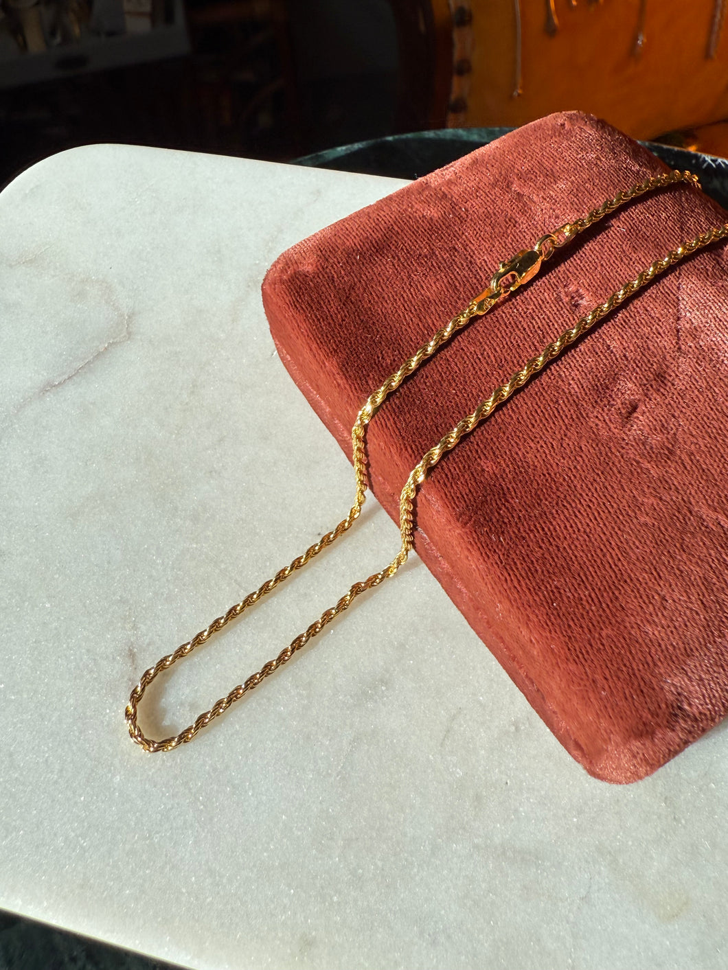 Italian Gold Vermeil Rope Chain 16”