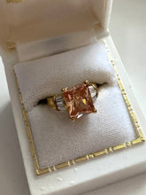 Load image into Gallery viewer, Square Stone Gold Vermeil Ring Size 7.25
